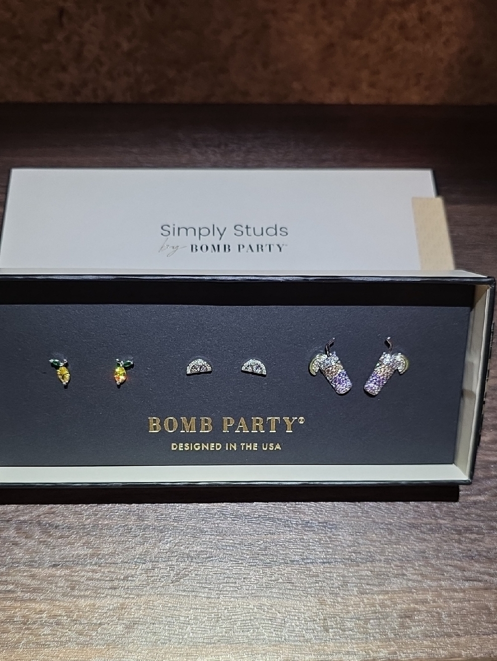 Bomb Party Simply Studs Multi-Color Crystal Earring Set